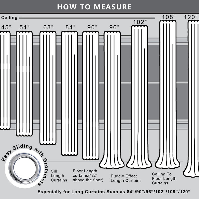 KOUFALL Cream Curtains Room Darkening 84 Inches Long,Grommet Thermal Room Curtain Drapes for Living Room Bedroom Window 84 in Length 2 Panel Set,Off White Ivory Colored - Image 5